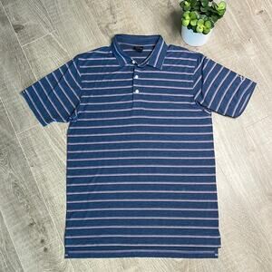 DUNNING GOLF Blue Pink Short Sleeve Golf Polo Shirt Men’s Size Large